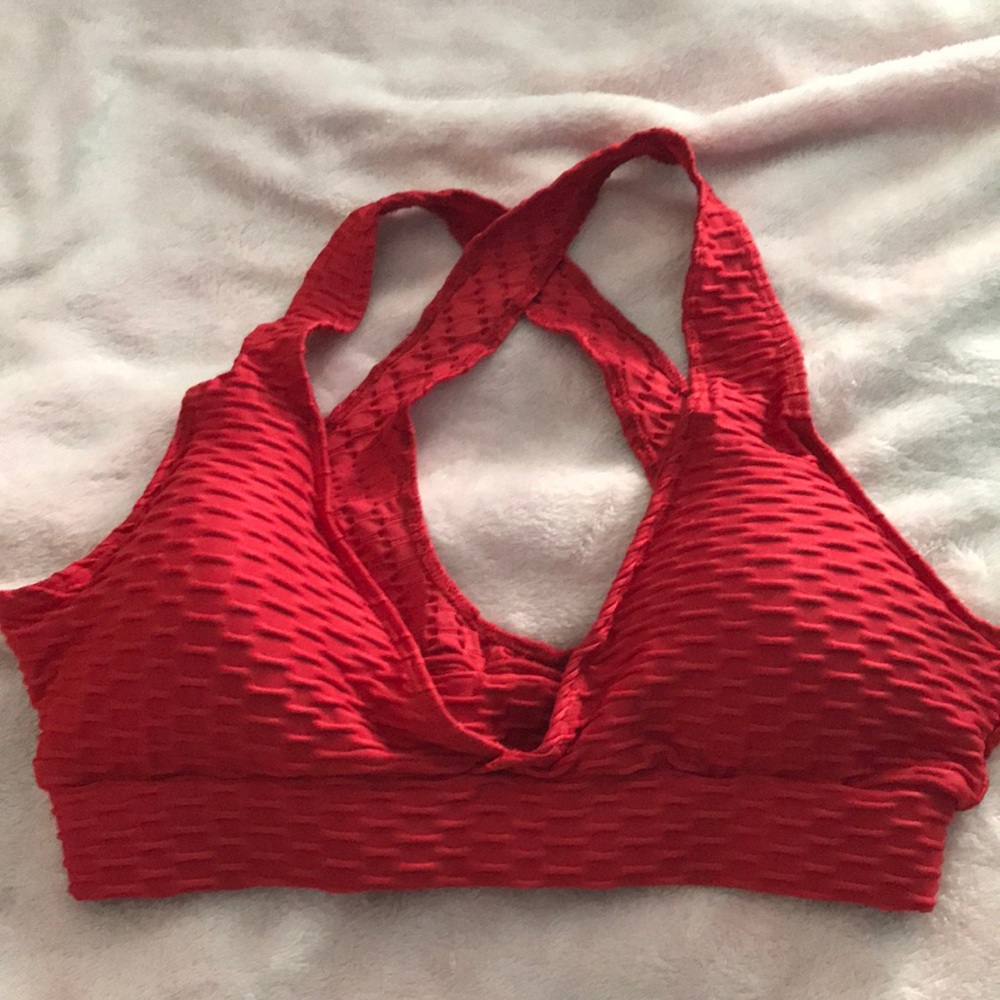 Bombut red sports bra